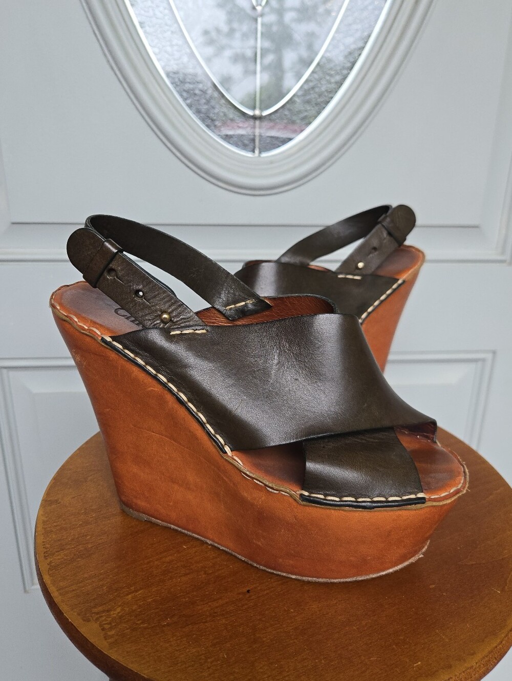 Chloe Platform Peep Toe Wedges